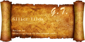 Gilicz Tilda névjegykártya